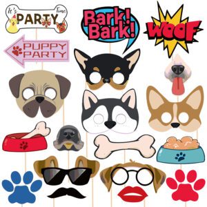 Dog Birthday Party Supplies Puppy Photo Booth Props 19 Pieces