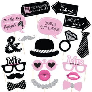 OMG, You’re Getting Married – Engagement Photo Booth Props Kit – (Pack of 19)