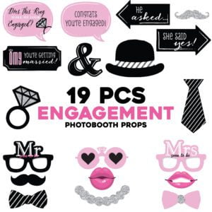 OMG, You’re Getting Married – Engagement Photo Booth Props Kit – (Pack of 19)