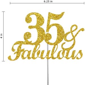 Fabulous & 35 Cake Topper Gold Glitter