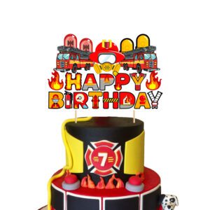 Fire Truck Birthday Decoration Supplies Kit, Fire Happy Birthday Fireman (Pack of 1)