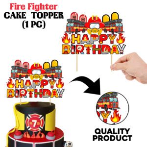 Fire Truck Birthday Decoration Supplies Kit, Fire Happy Birthday Fireman (Pack of 1)