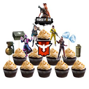 Free Fire Birthday Party Supplies Decorations Cup Cake Topper for boy Birthday (pack of 10)
