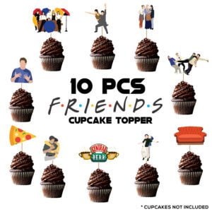 Friends Party Decorations,Birthday Party Supplies-Cup Cake Topper (Pack of 10)