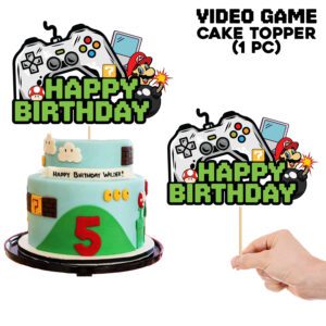 Video Game Cake Topper Gamer Themed Happy Birthday Cake Decoration