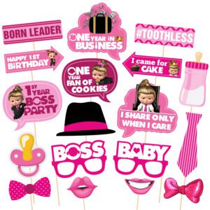 Girl Boss Baby 1st Birthday Photo Booth Props 18 Pieces
