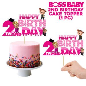 Boss baby Cake Topper for Girl Happy Birthday Party Decoration