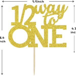 Gold Glitter 1/2 Way to One Cake Topper