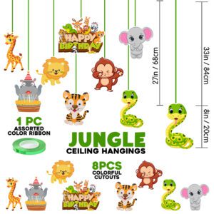Jungle Theme Birthday Ceiling Hanging (Pack of 8)