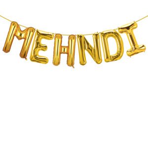 Mehndi Decoration Set Foil Balloon Decorations (Gold)