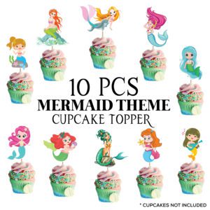 Mermaid Cupcake Toppers 10 pcs