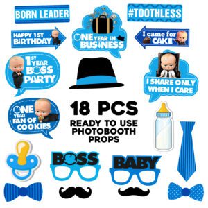 Boss Baby 1st Birthday Photo Booth Props 18 Pieces