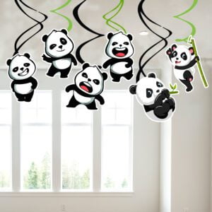 Panda Hanging Swirl Decorations 6 pcs