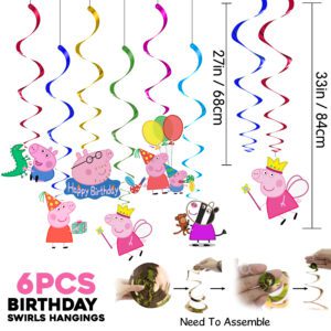 Peppa Pig Swirls for Decoration 6 Pcs