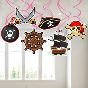 Pirate Party Hanging Swirls (Pack of 6)
