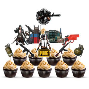 Pubg Birthday Party Supplies Decorations Cup Cake Topper for boy Birthday (pack of 10)