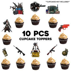 Pubg Birthday Party Supplies Decorations Cup Cake Topper for boy Birthday (pack of 10)