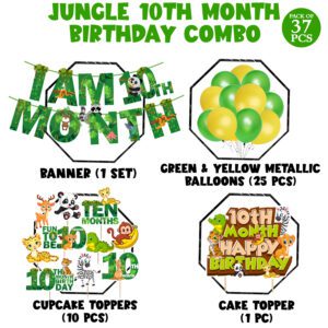 Jungle Theme 10th Month Birthday Decoration Kids (PACK OF 37)