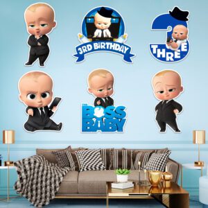 Boss Baby 3rd Birthday Cardstock Cutout with Glue Dot (Pack of 8)