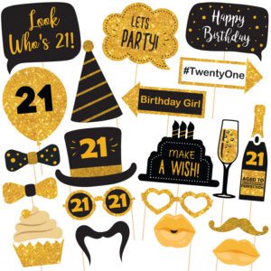 21st Birthday Photo Booth Party Props – 20 Pieces