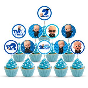 Boss Baby Cupcake Toppers 2nd Birthday Cake Decoration 10 pcs
