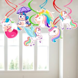 Unicorn Hanging Swirl Decorations 6 Pcs