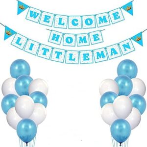 Baby Boy Welcome Home Decoration Kit Banner with Balloons (Pack of 26)