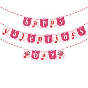 Happy Valentine’s Day Banner Romantic for Women Girls Valentine’s Day Themed Set of 1