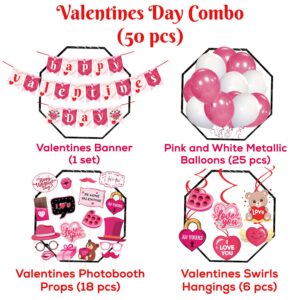 Happy Valentine’s Day Decoration Combo, Pack of 50