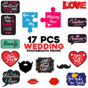 Wedding Photo Booth Props – Photo Booth Props Wedding, Wedding Photo Booth, Wedding Props Photo Booth Signs, Wedding Props Pack of  17
