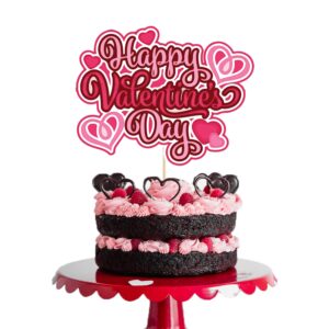 Happy Valentine’s Day Cake Topper, Valentine’s Day Cake Topper Heart Cake Topper  Pack of 1
