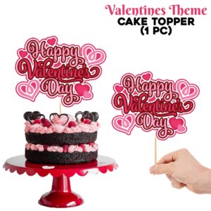 Happy Valentine’s Day Cake Topper, Valentine’s Day Cake Topper Heart Cake Topper  Pack of 1