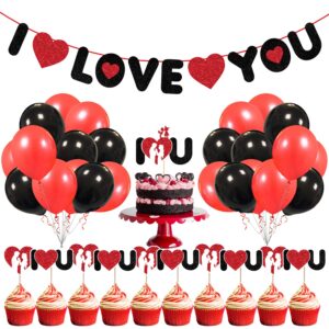 I Love You Decoration Set – Valentine’s Day Anniversary Romantic Decorations  Pack of 37
