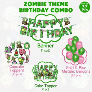 Zombies Birthday Party Supplies for Kids – Zombies Party Decorations  pack of 37
