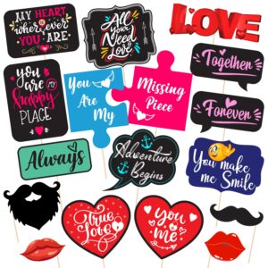Wedding Photo Booth Props – Photo Booth Props Wedding, Wedding Photo Booth, Wedding Props Photo Booth Signs, Wedding Props Pack of  17