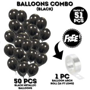 Mettalic Balloon Garland Arch Kit 10 inch Party Balloons Black Pack of 51