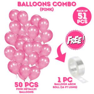 Mettalic Balloon Garland Arch Kit 10 inch Party Balloons Pink Pack of 51
