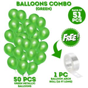 Mettalic Balloon Garland Arch Kit 10 inch Party Balloons Green Pack of 51