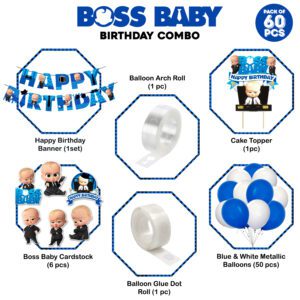 Boss Baby Balloon arc decoration, Boss Baby Birthday for Boys  (Pack of 60)