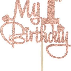 1st Birthday Cake Topper – First Birthday Cake Topper, First Birthday Cake Decorations Rosegold Cake Topper