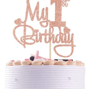 1st Birthday Cake Topper – First Birthday Cake Topper, First Birthday Cake Decorations Rosegold Cake Topper