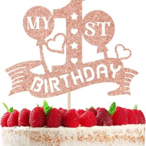 My 1st Birthday Cake Topper, It’s My First Birthday/Sweet One Cake Decor,Baby Girls 1st Birthday
