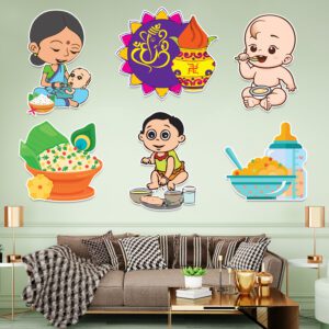 Annaprasanam Cardstock Cutout / Annaprashan Decoration Items  (Pack of 7)