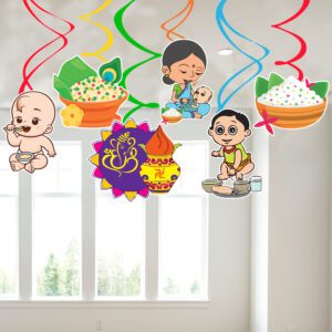 Annaprasanam Hanging Swirls / Annaprashan Decoration Items (Pack of 6)