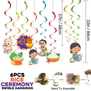 Annaprasanam Hanging Swirls / Annaprashan Decoration Items (Pack of 6)