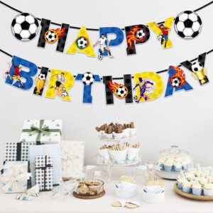 Football Birthday Bunting Banner for Boys Football Party Decoration | Kids Football Themed Party Supplies … Banner