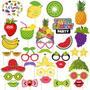 Frutti Photo Booth Props, Frutti Selfie Props Include Watermelon, Strawberry Grape Photo Props for Fruit Party 30 Pcs