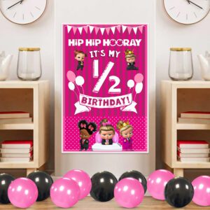 Girl Boss Baby Theme Half Birthday Sign Door Board / Wall Decorations Party Favors for Kids