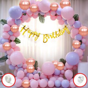 Birthday Decorations Set – Including Birthday Banner, Metallic Balloons, and Glue dot  ( Pack of 60 )
