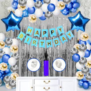Birthday Combo Items Including Banner, Balloons, Foil Curtain, Balloon Hand Pump and Glue Dot   (Pack of 64)